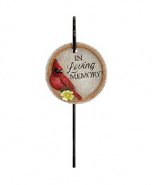Loving Memory" Cardinal Memorial Mini Floral  Pick