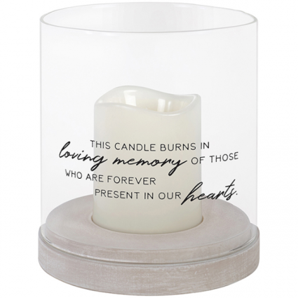"loving Memory" Glass Hurricane 