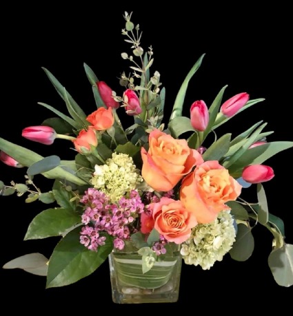 Lucious Peach Parfait  Enchanted Design Rose & Tulip