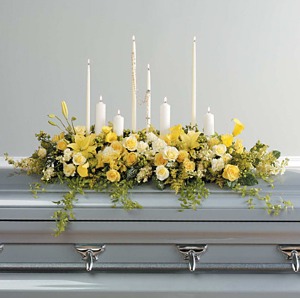 Luminous Life  Casket Flowers