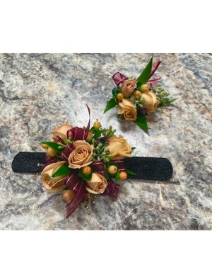 Lush Elegance Corsage & Boutonniere Set
