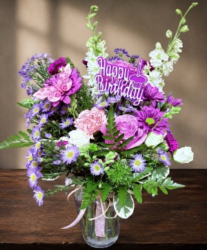 Lush Lavender MIXED FLORAL ARRANGEMENT