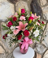 Lush Pink Charm Vase Arrangement