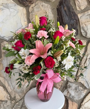 Lush Pink Charm Vase Arrangement