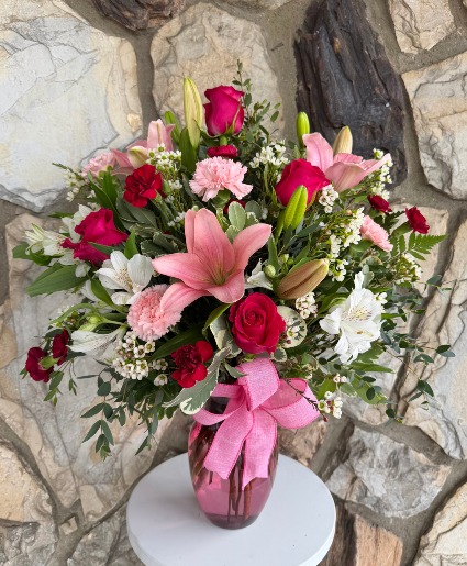 Lush Pink Charm Vase Arrangement