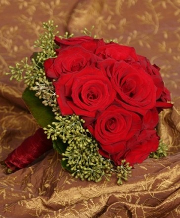 Lush Red Roses Wedding Bridal Bouquet in Auburndale, FL | The House of Flowers