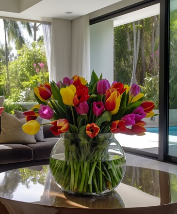 50 Luxury Tulips Arrangement   in Coconut Grove, FL | Luxury Flowers