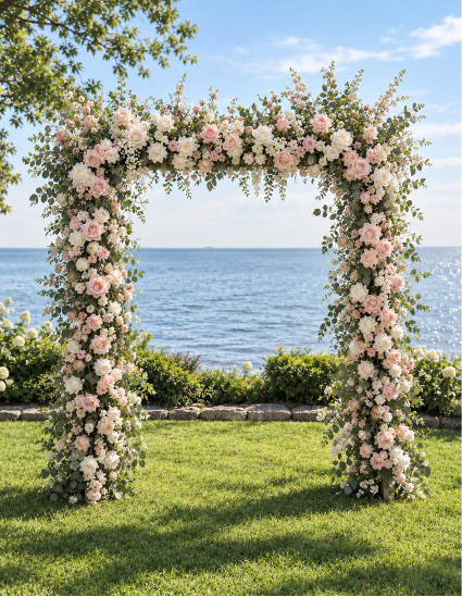 Luxury Blush Pink & White Wedding Flower Arch  RENTAL 