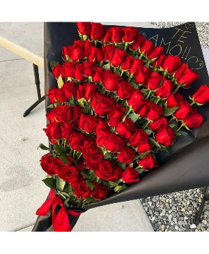 Luxury Wrapped Red Roses Bouquet 