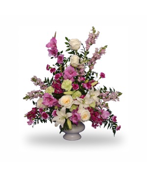 Magenta Sunset  Funeral  Arragement Substitutions Maybe Necessary