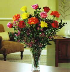 magnificent mix dozen roses