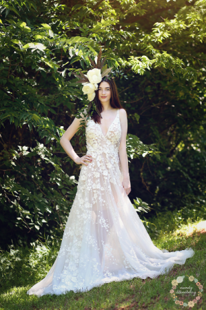 Magnolia Blossom Headpiece  Floral Crown 