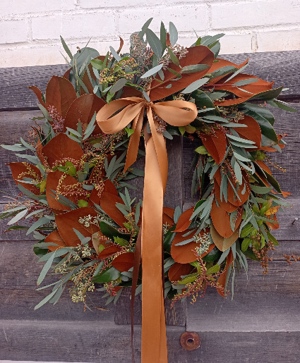 Magnolia Wreath with mixed greens 