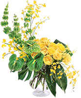 Majestic Golden Sunrise Flower Arrangement