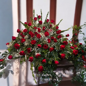 Majestic Red Roses  Casket Spray 
