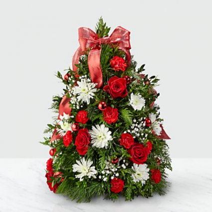 Make it Merry Boxwood Tree Arrangement