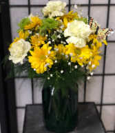 Make Someone Smile Comes in Green And Clear Vase