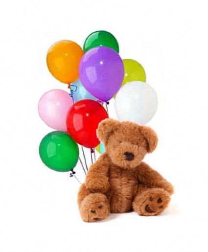 Make someone smile! Stuff animal  and balloons