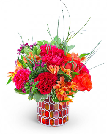 Mango Mosaic Flower Arrangement