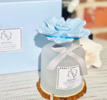 Marine Blue Ceramic Flower Diffuser  in Key West, FL | Petals & Vines