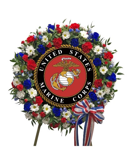 MARINE CORPS WREATH fresh arrangement