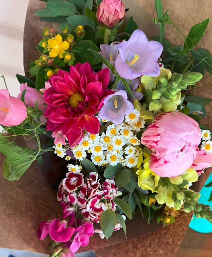 Market Style Bouquet  Paper Wrapped, loose stems