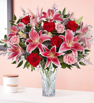 Blushing Rose & Lily Bouquet rose and lily