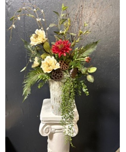 Masculine Arrangement / Stone Tree Bark Container 