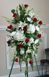 MASCULINE RED AND WHITE Standing Spray