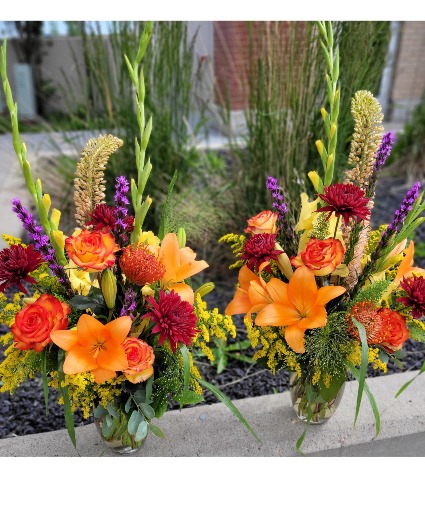 Matching Vase Arrangements  