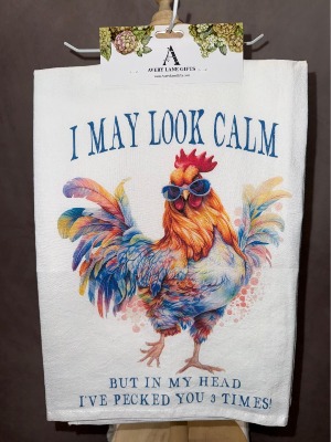 May Look Calm Funny Saying Tea Towel Gift Item