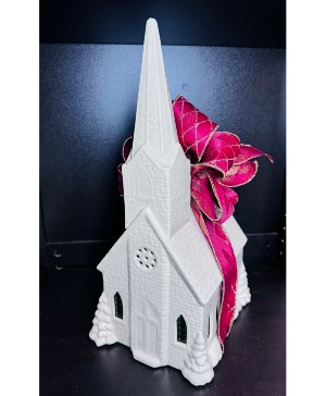 Medium Lighted Ceramic Church Appx 12inch 