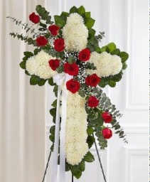 Memorial Cross with Red - 00247 