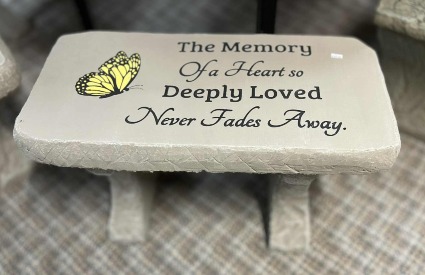 Memorial Garden Bench with Color Accents 