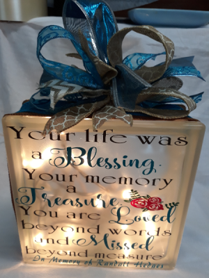 Memorial Glass Block 