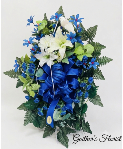Memorial Hanger  Silk with Dove 