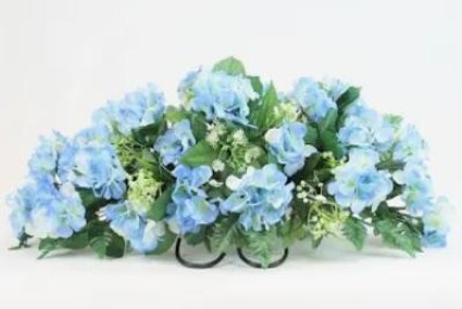 memorial headstone spray-blue 