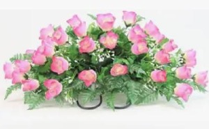memorial headstone spray-pink 