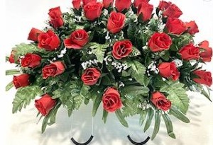 memorial headstone spray-red 