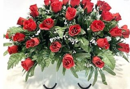 memorial headstone spray-red 