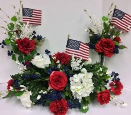 memorial headstone-vase set-patriotic 
