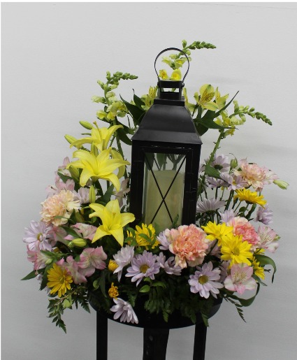 Memorial Lantern Arrangment Sympathy Arrangment
