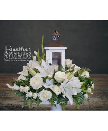 Memorial Lantern Sympathy Arrangement in Dushore, PA | Franklin's Small Town Flowers