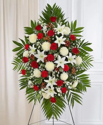 Memorial Spray Red & White - 00352 