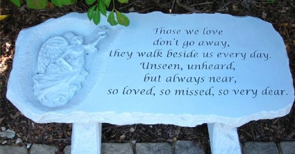 Memorial Stone Bench (Broke My Heart) Stone Bench