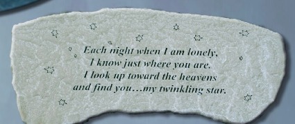 Memorial Stone Bench (Stars/Twinkling) Stone Bench