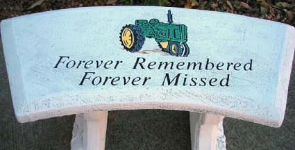 Memorial Stone Bench TRACTOR Stone Bench