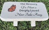 Memorial Stone Bench BUTTERFLY Stone Bench