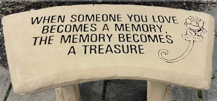 Memorial Stone Bench ROSE (Memory) Stone Bench