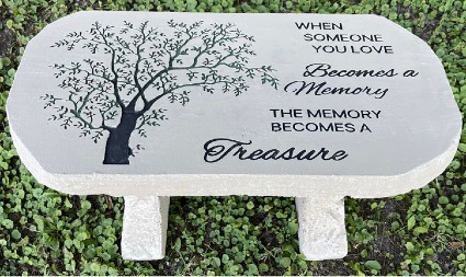 Memorial Stone Bench (TREE/Treasure) Stone Bench